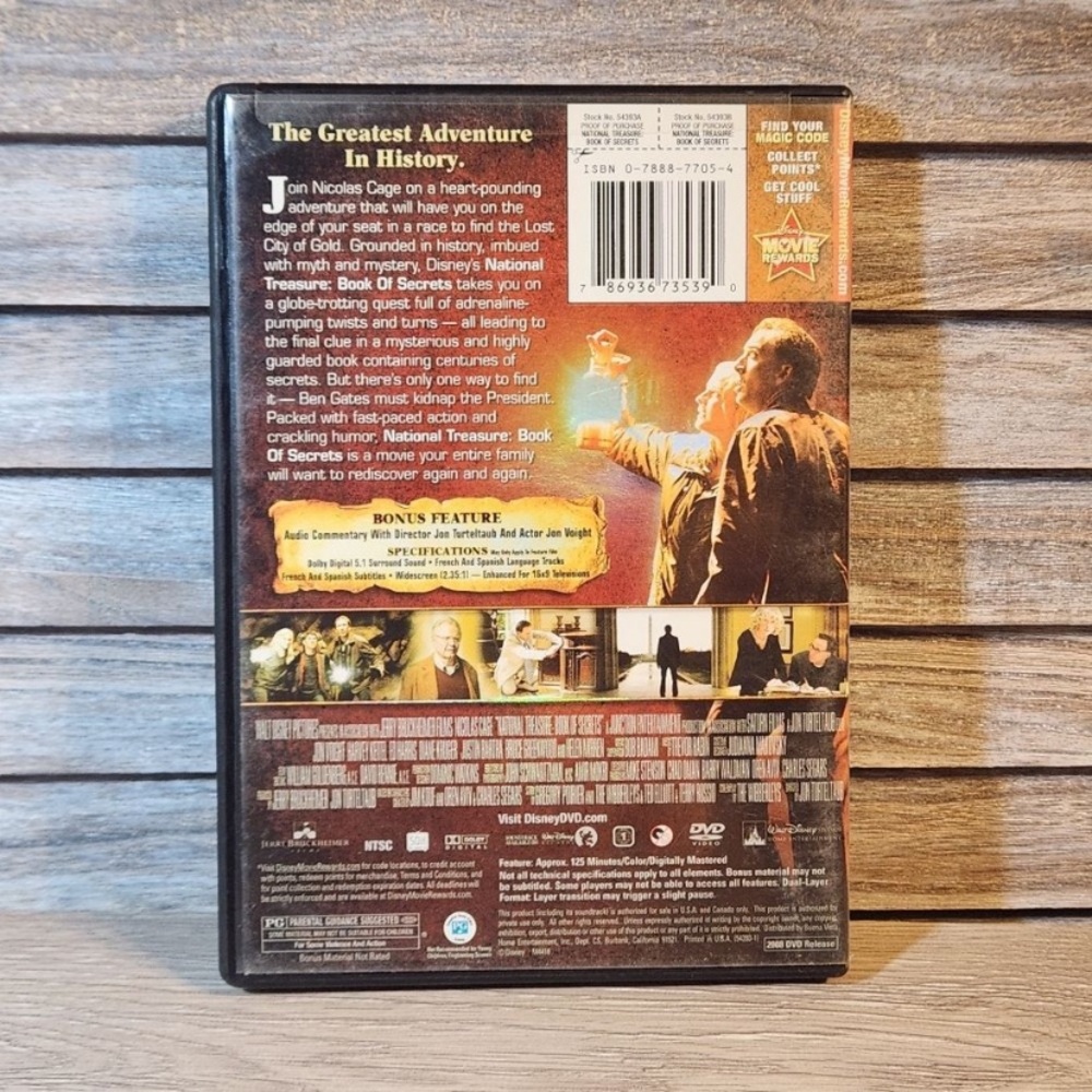 National Treasure DVD - Brown & Gold Movie Case